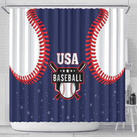 USA 2025 Baseball Shower Curtain United States Team For Glory