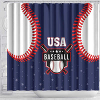 USA 2025 Baseball Shower Curtain United States Team For Glory