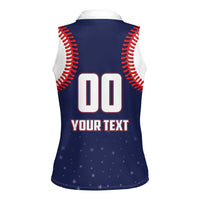 Custom USA 2025 Baseball Women Sleeveless Polo Shirt United States Team For Glory