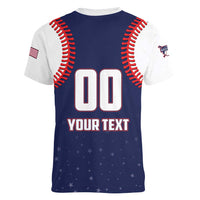 Custom USA 2025 Baseball Women V-Neck T-Shirt United States Team For Glory