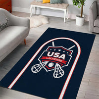 USA 2025 Lacrosse Area Rug USA Growing the Game Blue Version