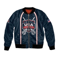 Custom USA 2025 Lacrosse Bomber Jacket USA Growing the Game Blue Version