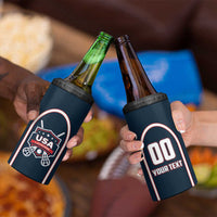 Custom USA 2025 Lacrosse 4 in 1 Can Cooler Tumbler USA Growing the Game Blue Version