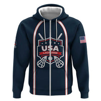 Custom USA 2025 Lacrosse Hoodie USA Growing the Game Blue Version