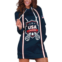 Custom USA 2025 Lacrosse Hoodie Dress USA Growing the Game Blue Version