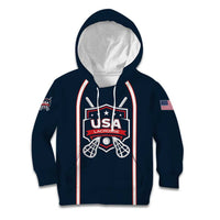Custom USA 2025 Lacrosse Kid Hoodie USA Growing the Game Blue Version