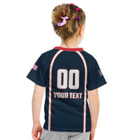Custom USA 2025 Lacrosse Kid T Shirt USA Growing the Game Blue Version