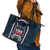 USA 2025 Lacrosse Leather Tote Bag USA Growing the Game Blue Version