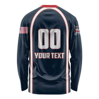 Custom USA 2025 Lacrosse Long Sleeve Shirt USA Growing the Game Blue Version