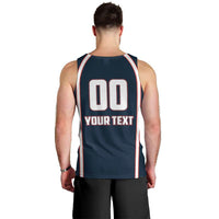 Custom USA 2025 Lacrosse Men Tank Top USA Growing the Game Blue Version