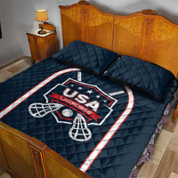 USA 2025 Lacrosse Quilt Bed Set USA Growing the Game Blue Version