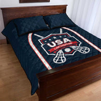 USA 2025 Lacrosse Quilt Bed Set USA Growing the Game Blue Version
