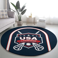 USA 2025 Lacrosse Round Carpet USA Growing the Game Blue Version