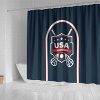 USA 2025 Lacrosse Shower Curtain USA Growing the Game Blue Version