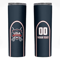 Custom USA 2025 Lacrosse Skinny Tumbler USA Growing the Game Blue Version
