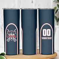 Custom USA 2025 Lacrosse Skinny Tumbler USA Growing the Game Blue Version