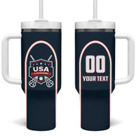 Custom USA 2025 Lacrosse Tumbler With Handle USA Growing the Game Blue Version