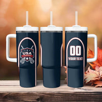 Custom USA 2025 Lacrosse Tumbler With Handle USA Growing the Game Blue Version