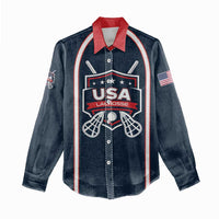 Custom USA 2025 Lacrosse Women Casual Shirt USA Growing the Game Blue Version