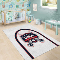 USA 2025 Lacrosse Area Rug USA Growing the Game White Version