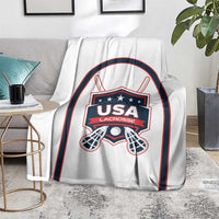 USA 2025 Lacrosse Blanket USA Growing the Game White Version