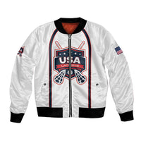 Custom USA 2025 Lacrosse Bomber Jacket USA Growing the Game White Version