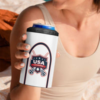 Custom USA 2025 Lacrosse 4 in 1 Can Cooler Tumbler USA Growing the Game White Version