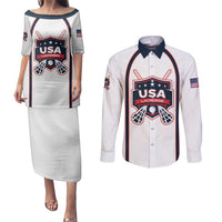Custom USA 2025 Lacrosse Couples Matching Puletasi and Long Sleeve Button Shirt USA Growing the Game White Version