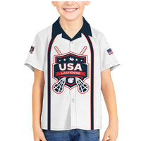 Custom USA 2025 Lacrosse Family Matching Mermaid Dress and Hawaiian Shirt USA Growing the Game White Version