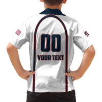 Custom USA 2025 Lacrosse Family Matching Off The Shoulder Long Sleeve Dress and Hawaiian Shirt USA Growing the Game White Version