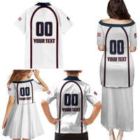 Custom USA 2025 Lacrosse Family Matching Puletasi and Hawaiian Shirt USA Growing the Game White Version