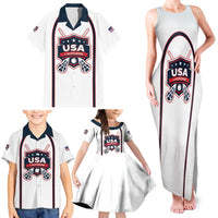 Custom USA 2025 Lacrosse Family Matching Tank Maxi Dress and Hawaiian Shirt USA Growing the Game White Version
