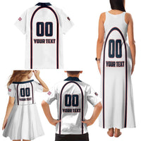 Custom USA 2025 Lacrosse Family Matching Tank Maxi Dress and Hawaiian Shirt USA Growing the Game White Version