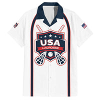 Custom USA 2025 Lacrosse Hawaiian Shirt USA Growing the Game White Version