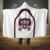 USA 2025 Lacrosse Hooded Blanket USA Growing the Game White Version