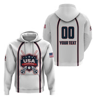 Custom USA 2025 Lacrosse Hoodie USA Growing the Game White Version