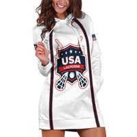 Custom USA 2025 Lacrosse Hoodie Dress USA Growing the Game White Version