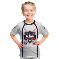 Custom USA 2025 Lacrosse Kid T Shirt USA Growing the Game White Version