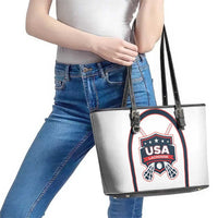 USA 2025 Lacrosse Leather Tote Bag USA Growing the Game White Version