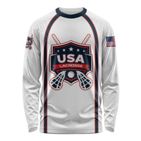 Custom USA 2025 Lacrosse Long Sleeve Shirt USA Growing the Game White Version