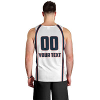 Custom USA 2025 Lacrosse Men Tank Top USA Growing the Game White Version
