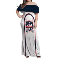 Custom USA 2025 Lacrosse Off Shoulder Maxi Dress USA Growing the Game White Version