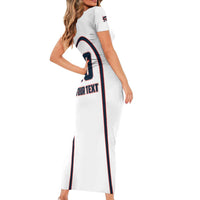 Custom USA 2025 Lacrosse Short Sleeve Bodycon Dress USA Growing the Game White Version