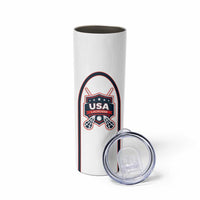 Custom USA 2025 Lacrosse Skinny Tumbler USA Growing the Game White Version