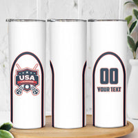 Custom USA 2025 Lacrosse Skinny Tumbler USA Growing the Game White Version