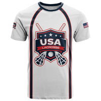 Custom USA 2025 Lacrosse T Shirt USA Growing the Game White Version