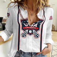 Custom USA 2025 Lacrosse Women Casual Shirt USA Growing the Game White Version