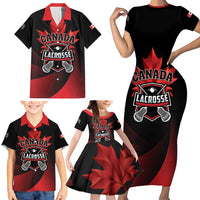 Custom Canada Lacrosse 2025 Family Matching Short Sleeve Bodycon Dress and Hawaiian Shirt Our Country and Our Game