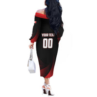 Custom Canada Lacrosse 2025 Off The Shoulder Long Sleeve Dress Our Country and Our Game