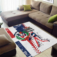 Baseball Dominican Republic Area Rug Come On Team DR Grunge Style